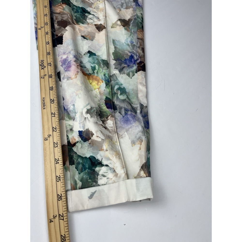 Rebecca Taylor "Enchanted Garden" Floral Print Pants Sz 8 - Picture 5 of 9